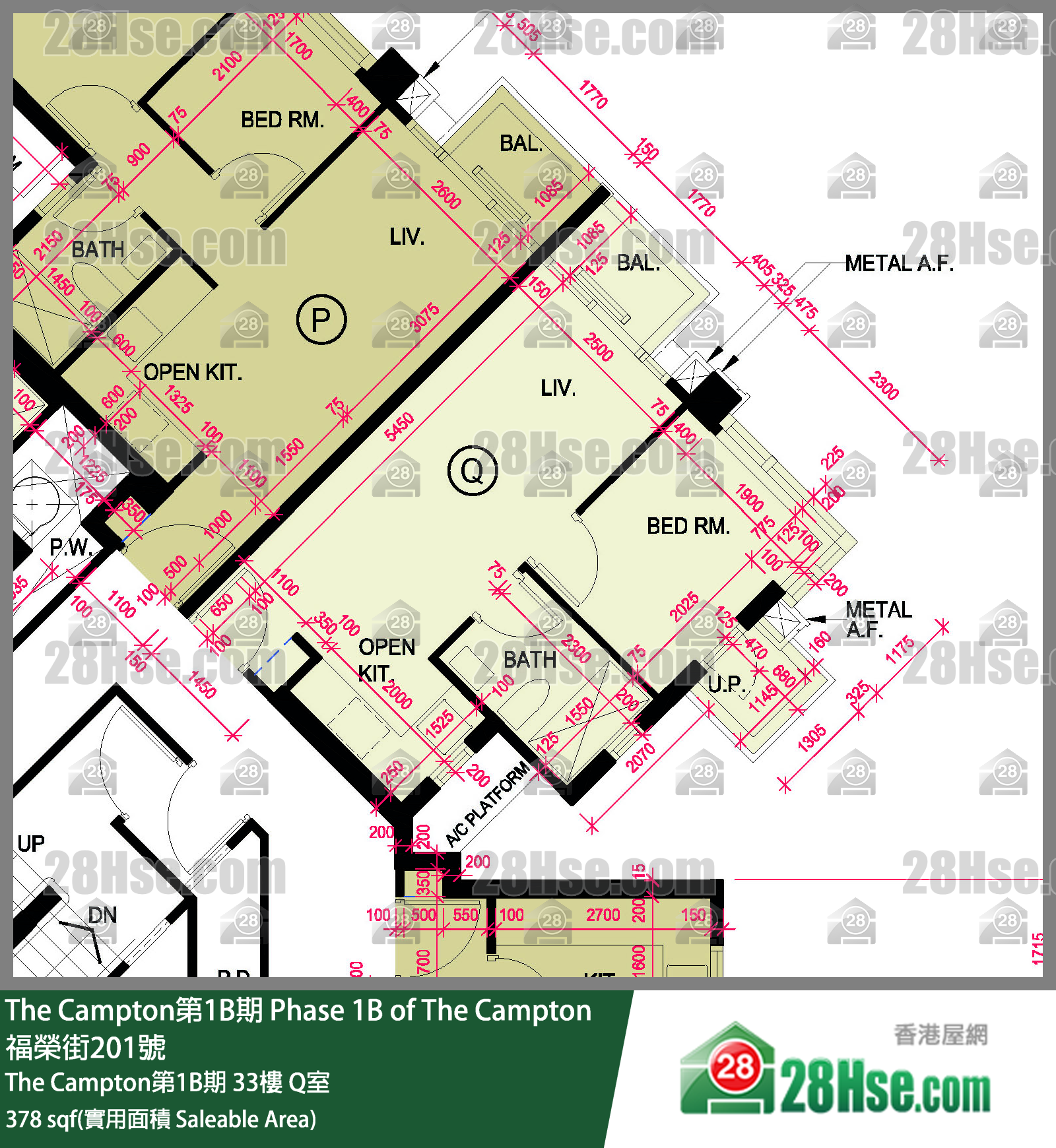 The Campton 1B期 The Campton第1B期 33樓 Q室 平面圖