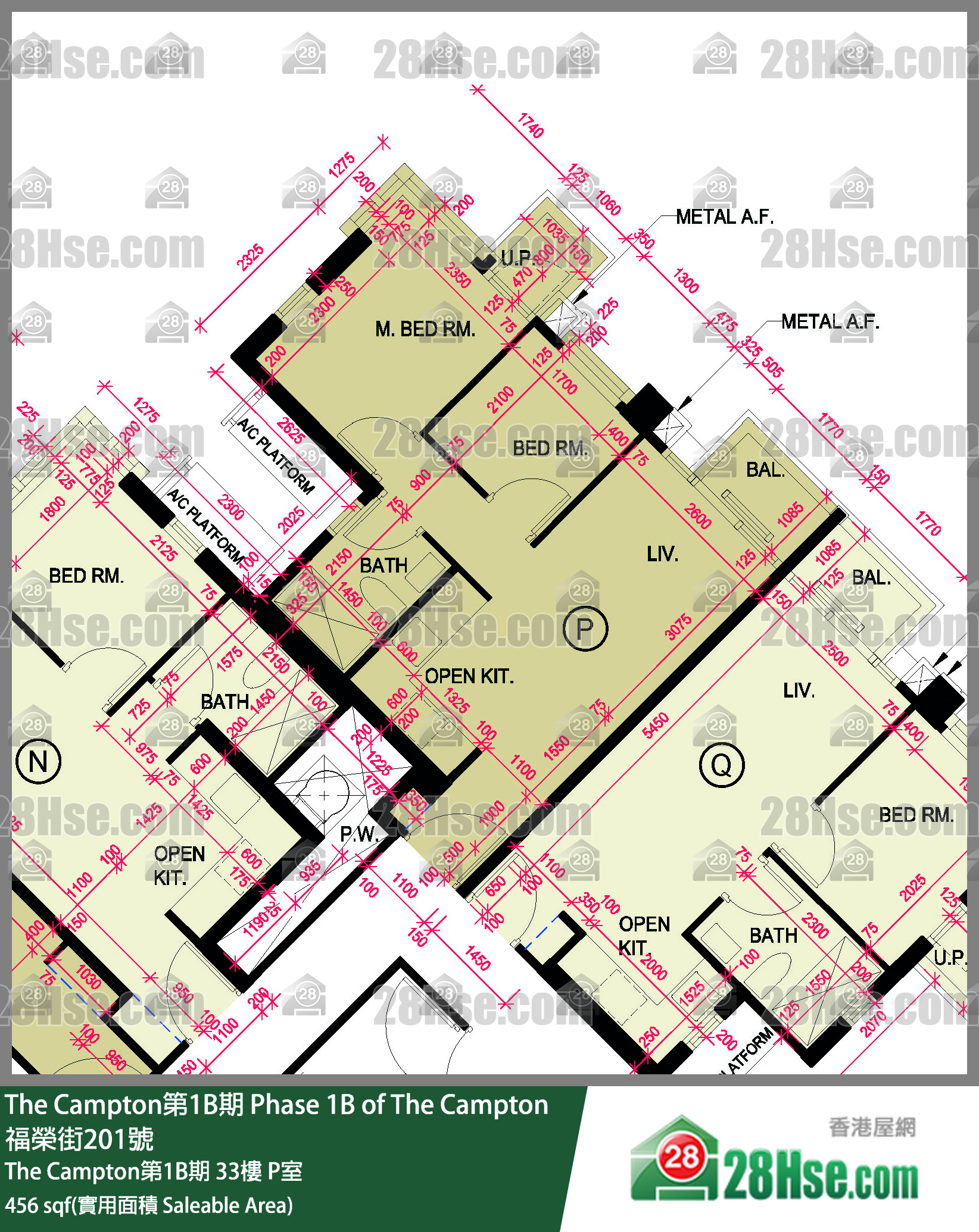 The Campton 1B期 The Campton第1B期 33樓 P室 平面圖
