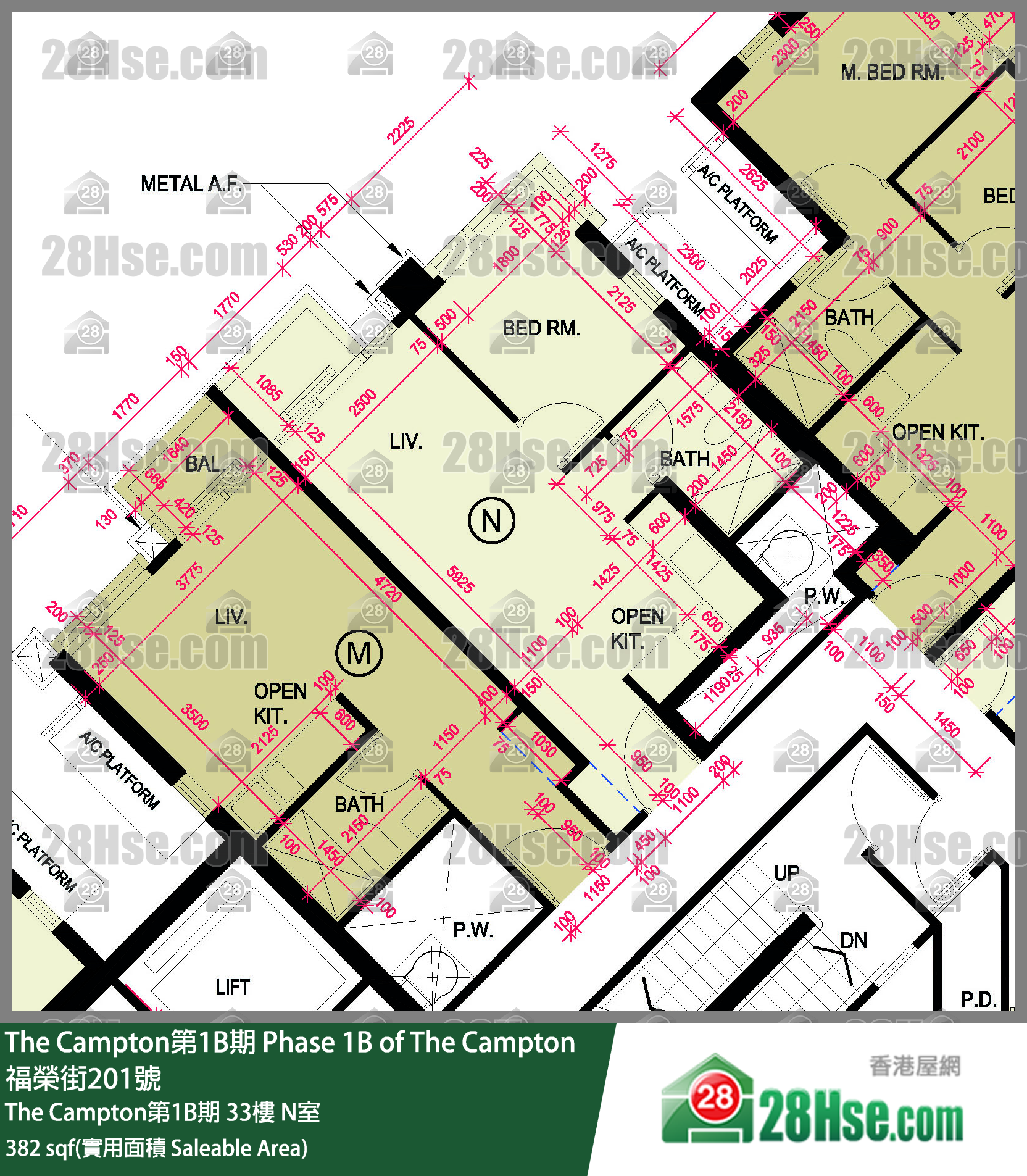 The Campton 1B期 The Campton第1B期 33樓 N室 平面圖