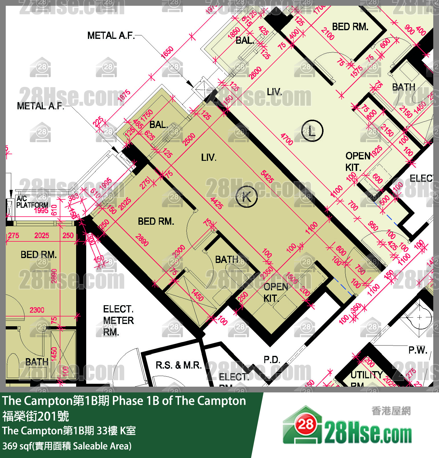 The Campton 1B期 The Campton第1B期 33樓 K室 平面圖