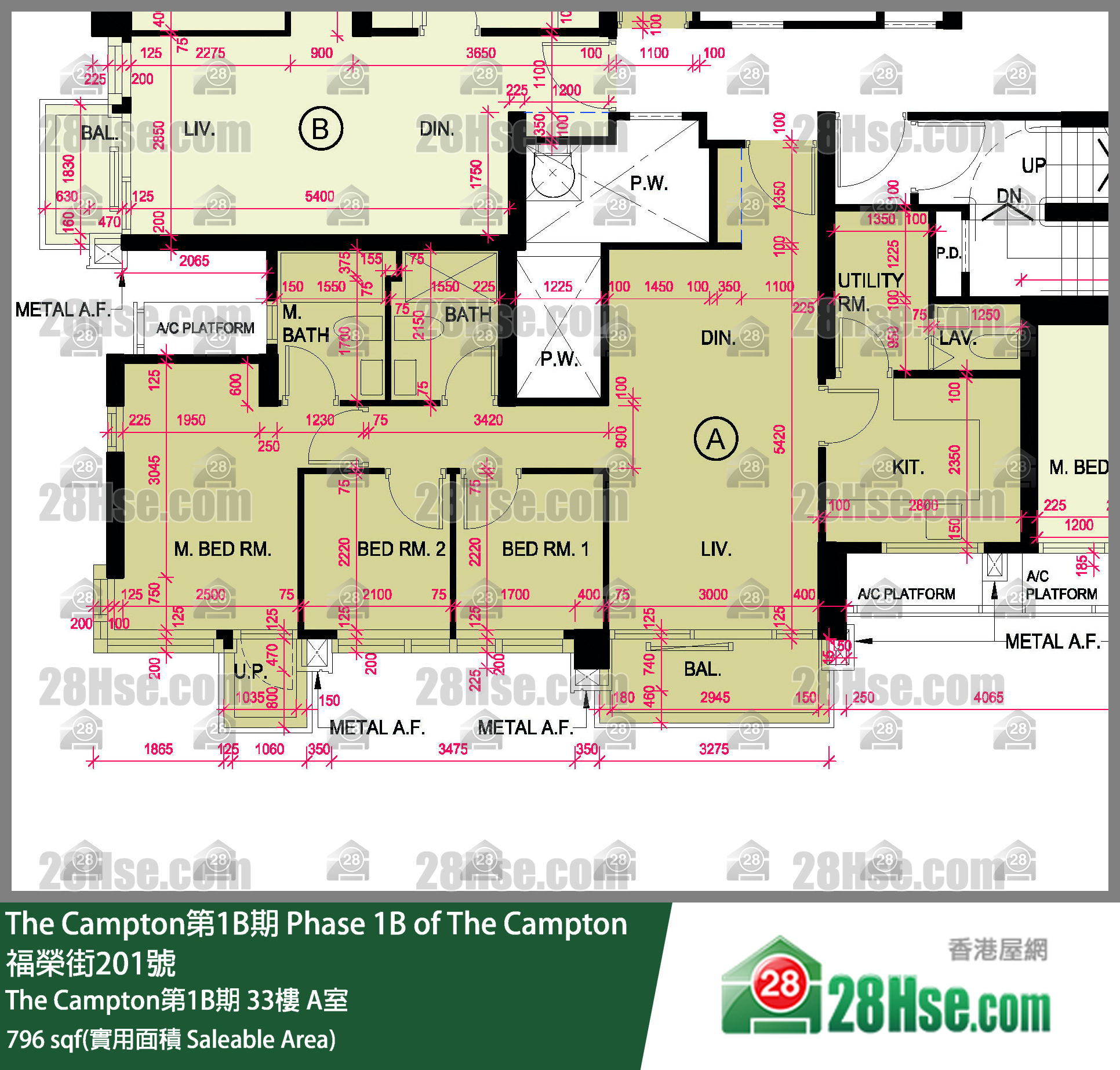 The Campton 1B期 The Campton第1B期 33樓 A室 平面圖