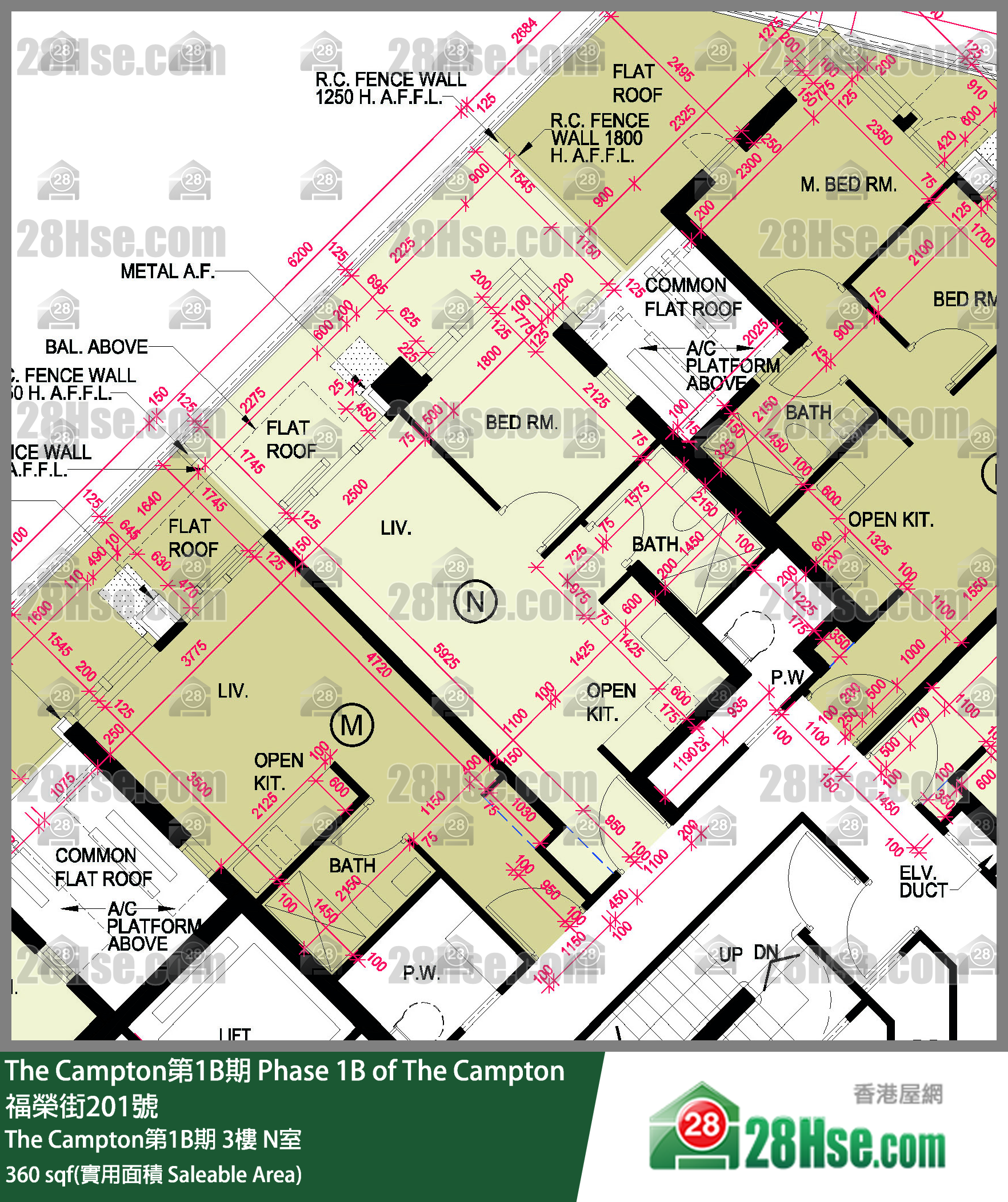 The Campton 1B期 The Campton第1B期 3樓 N室 平面圖