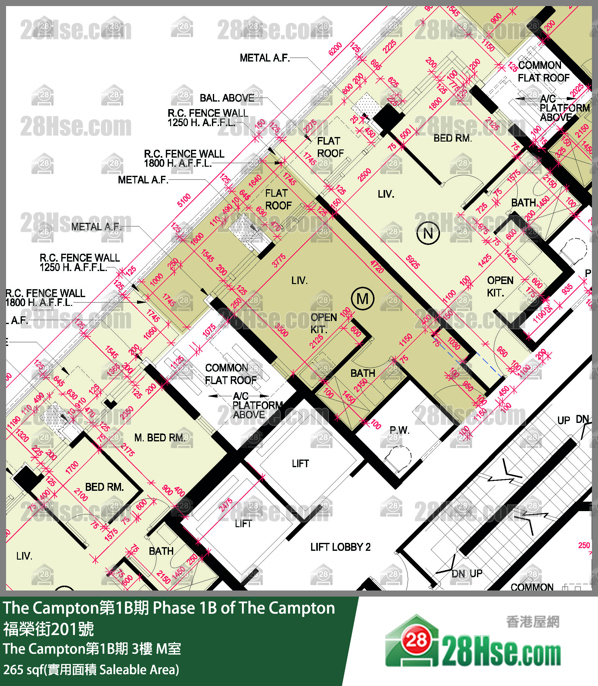 The Campton 1B期 The Campton第1B期 3樓 M室 平面圖