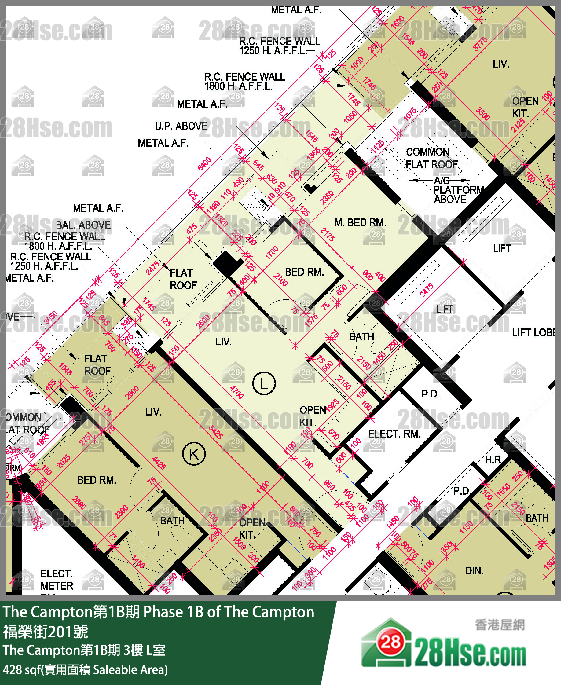 The Campton 1B期 The Campton第1B期 3樓 L室 平面圖