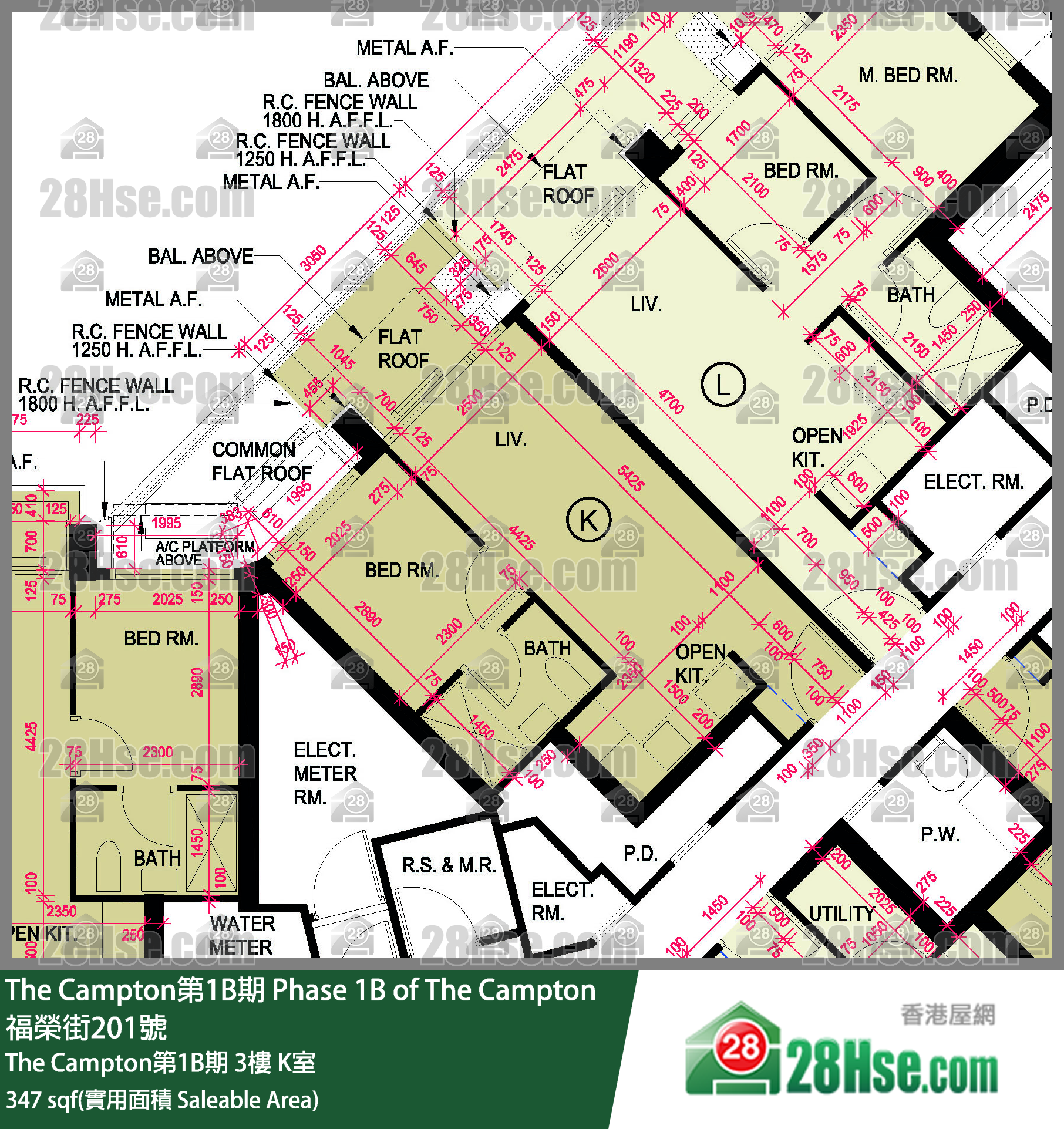 The Campton 1B期 The Campton第1B期 3樓 K室 平面圖