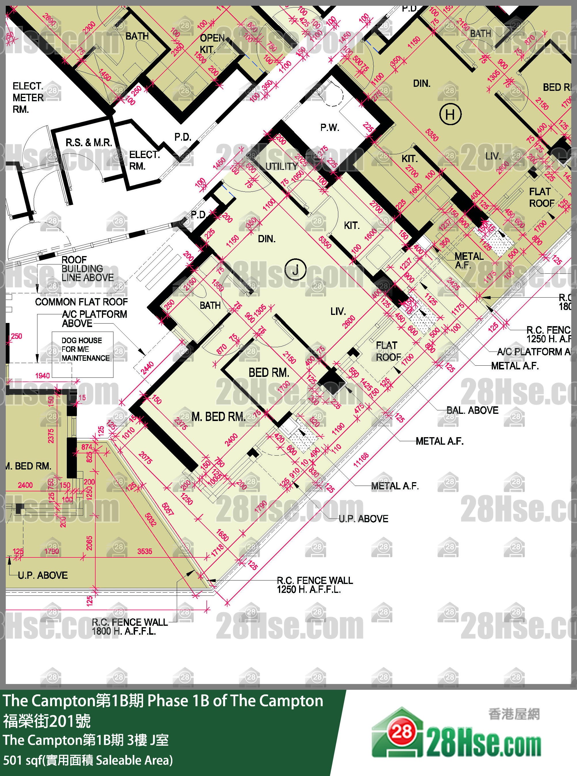 The Campton 1B期 The Campton第1B期 3樓 J室 平面圖