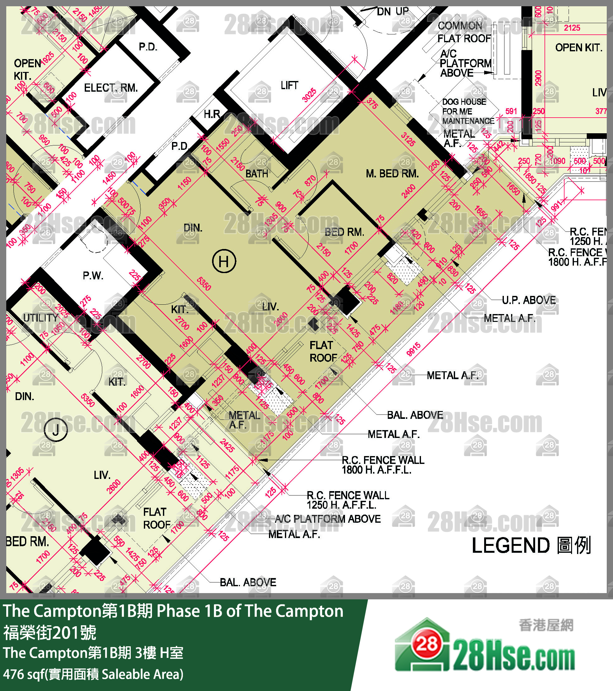 The Campton 1B期 The Campton第1B期 3樓 H室 平面圖