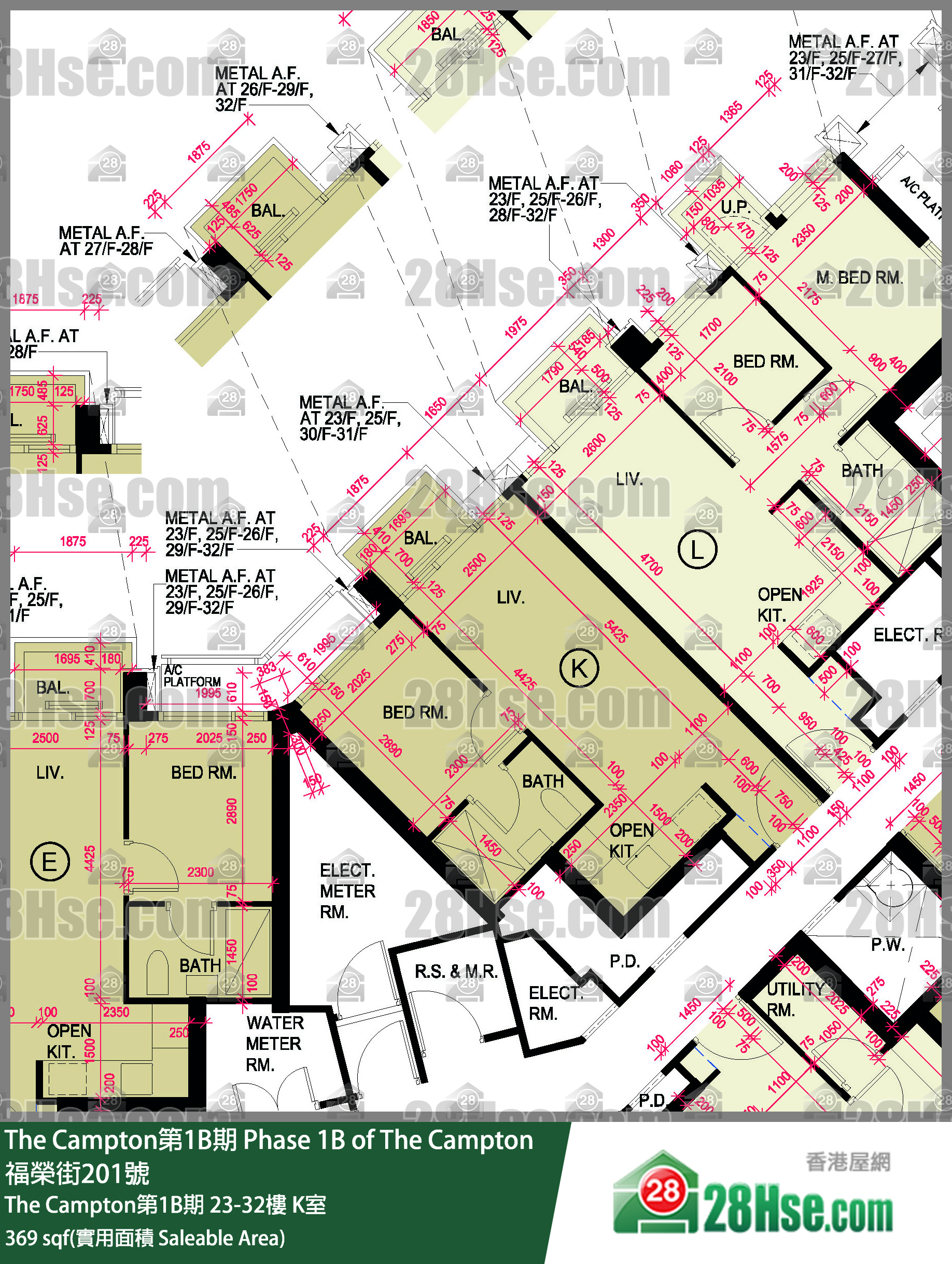 The Campton 1B期 The Campton第1B期 30樓 K室 平面圖