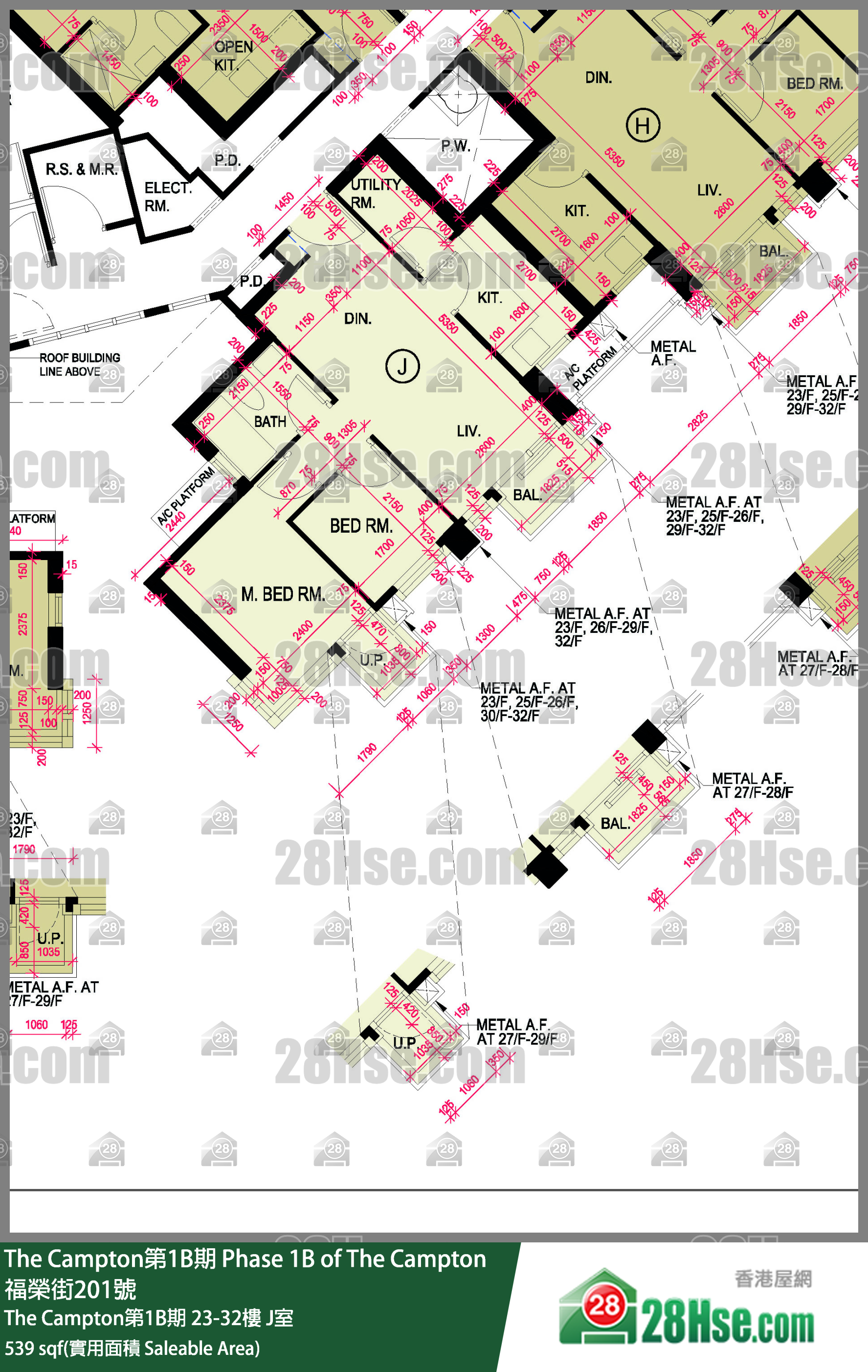 The Campton 1B期 The Campton第1B期 27樓 J室 平面圖