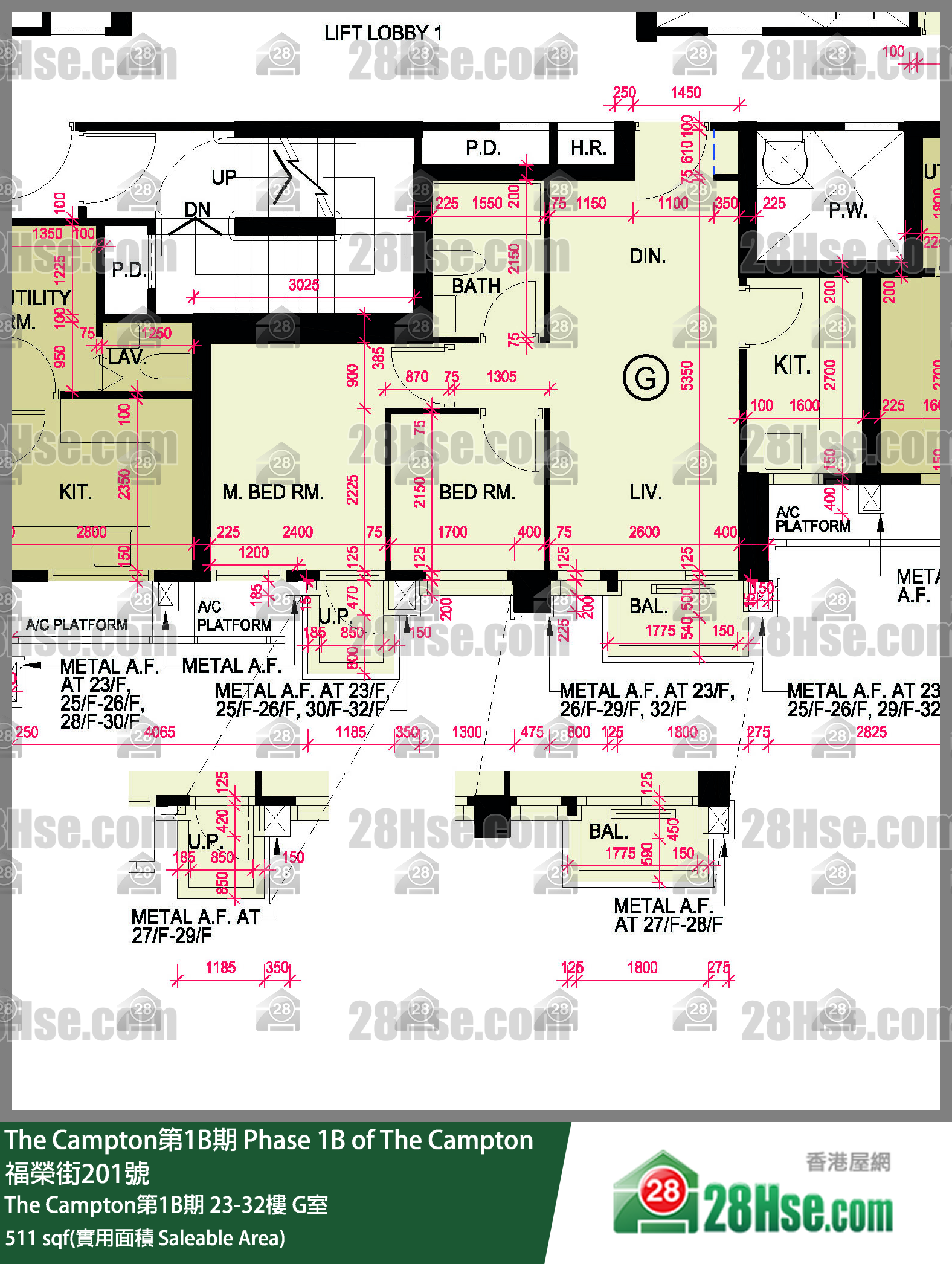 The Campton 1B期 The Campton第1B期 30樓 G室 平面圖