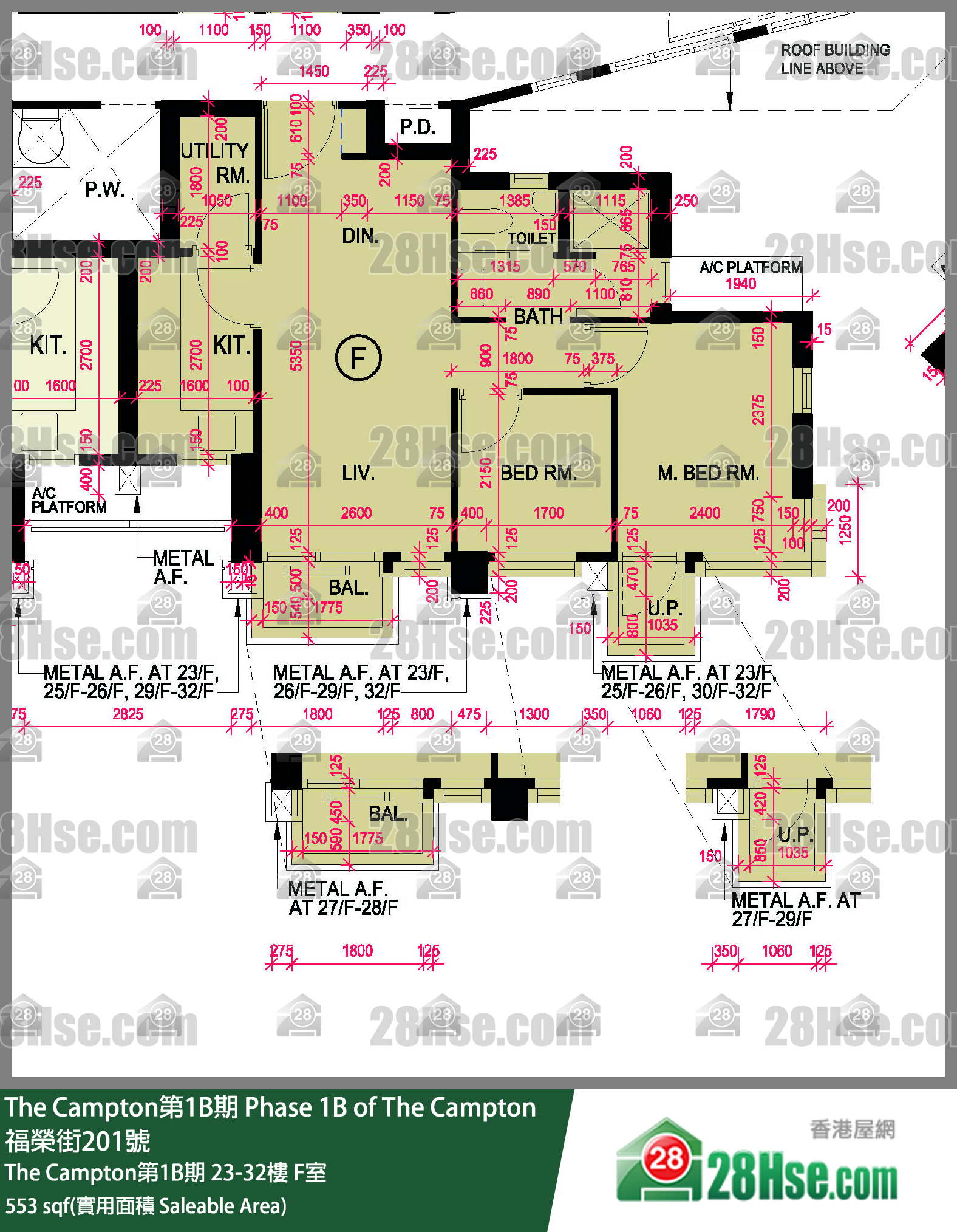 The Campton 1B期 The Campton第1B期 32樓 F室 平面圖
