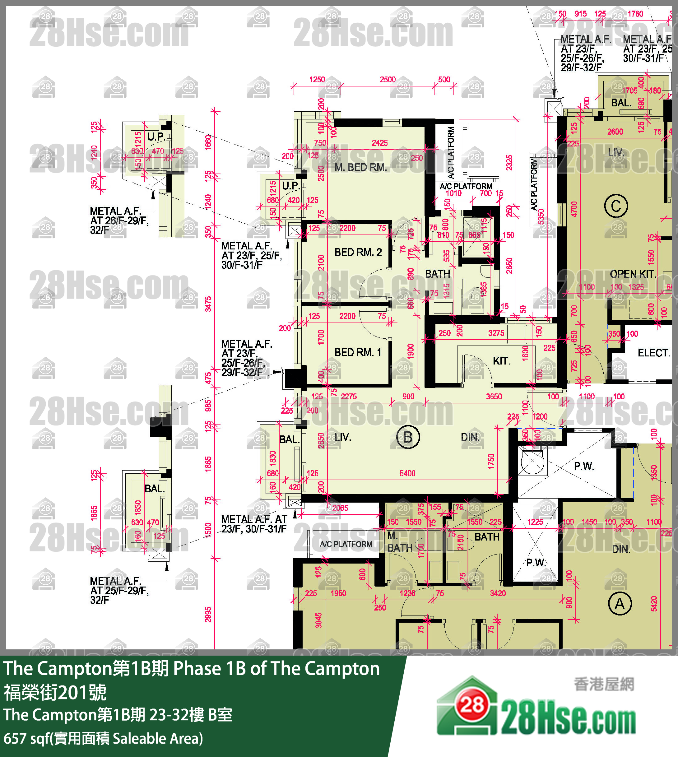 The Campton 1B期 The Campton第1B期 30樓 B室 平面圖