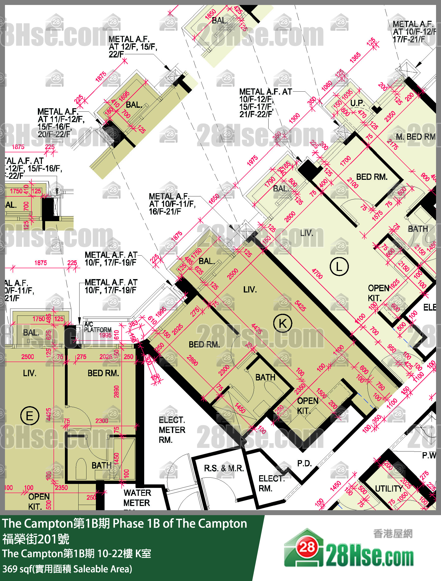 The Campton 1B期 The Campton第1B期 10樓 K室 平面圖