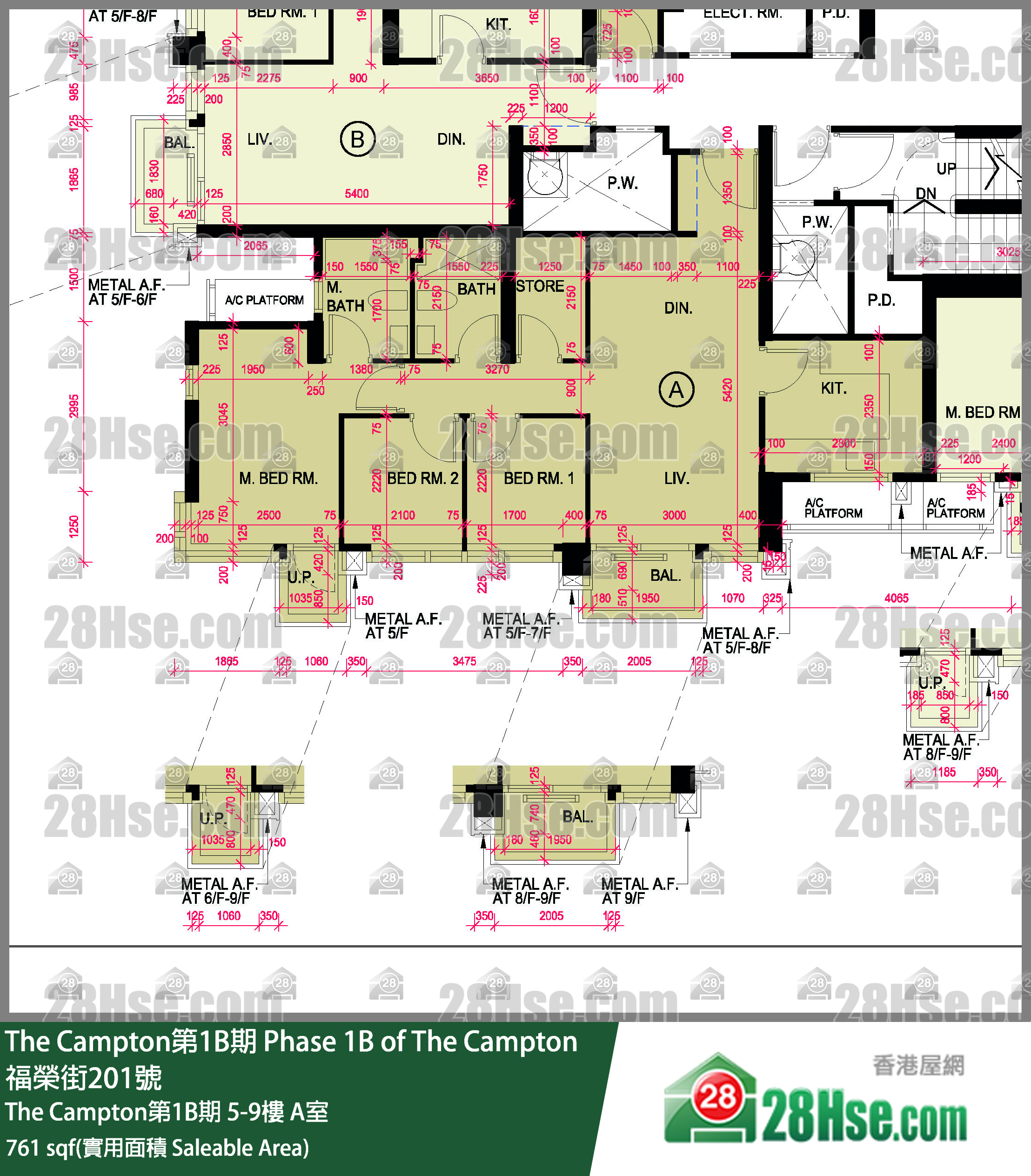 The Campton 1B期 The Campton第1B期 7樓 A室 平面圖