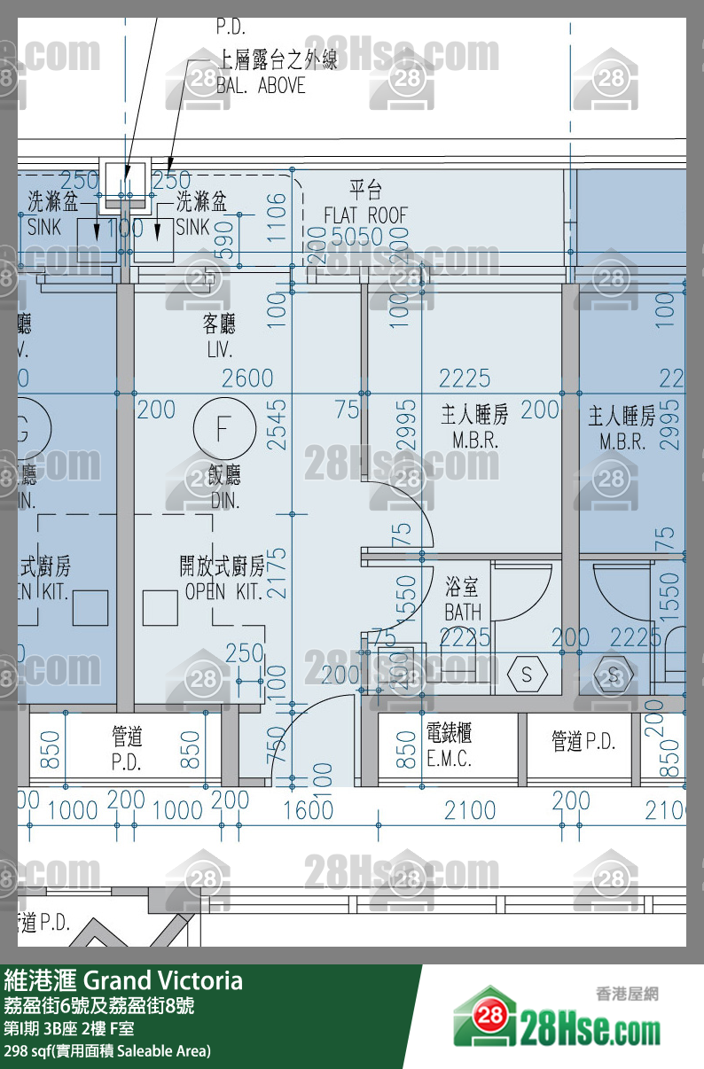 維港滙I 第I期 3B座 2樓 F室 平面圖
