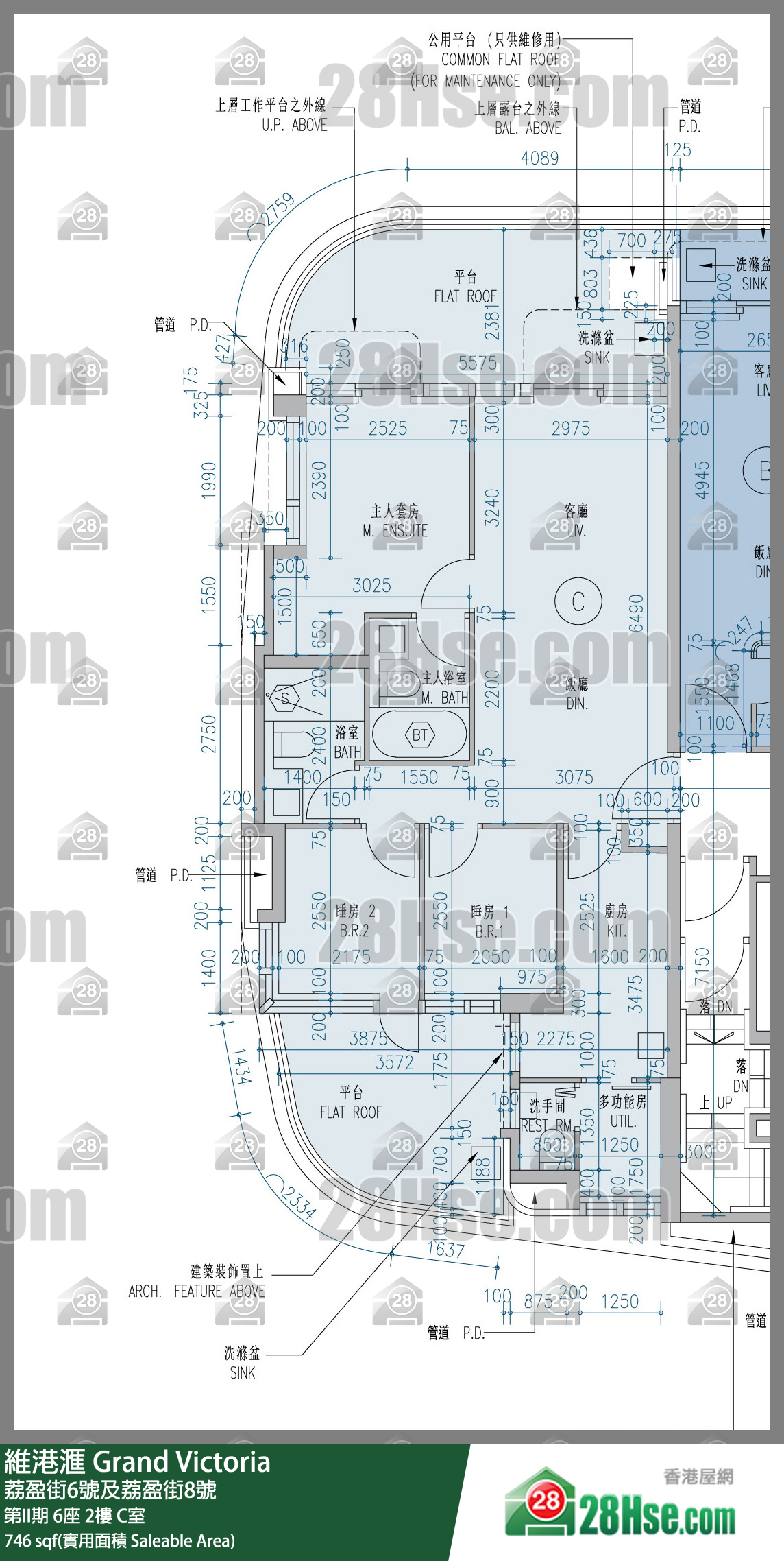 維港滙I 第II期 6座 2樓 C室 平面圖
