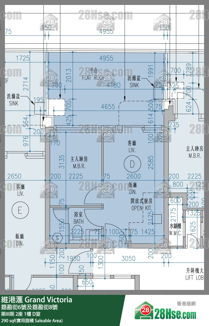 維港滙I 第III期 2座 1樓 D室 平面圖
