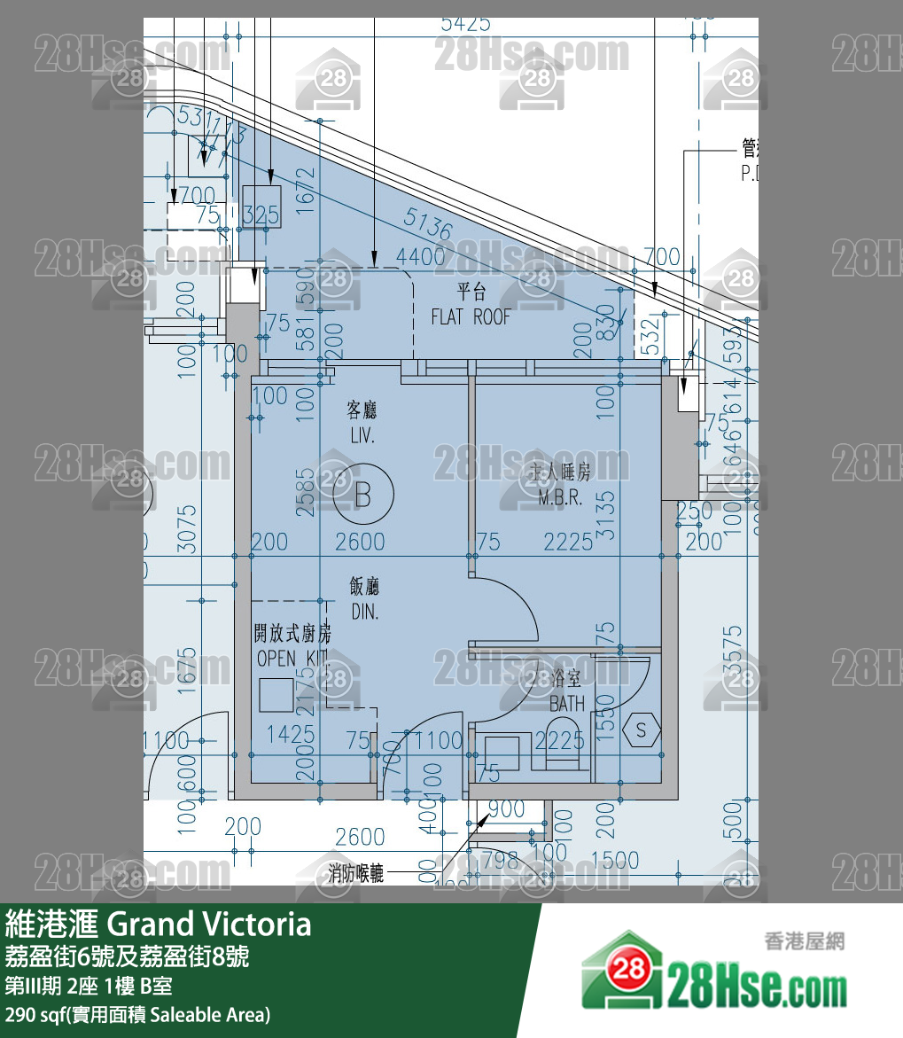 維港滙I 第III期 2座 1樓 B室 平面圖