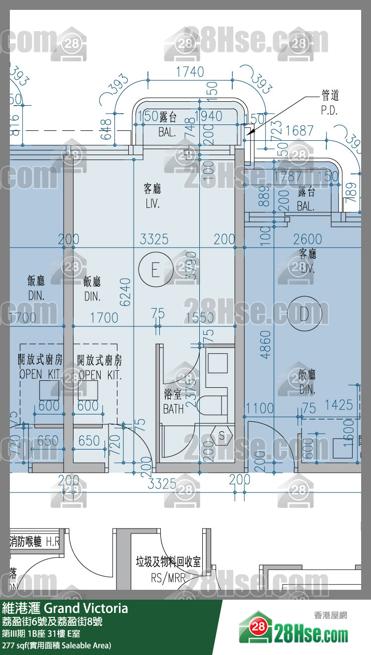 維港滙I 第III期1B座31樓 E室 平面圖
