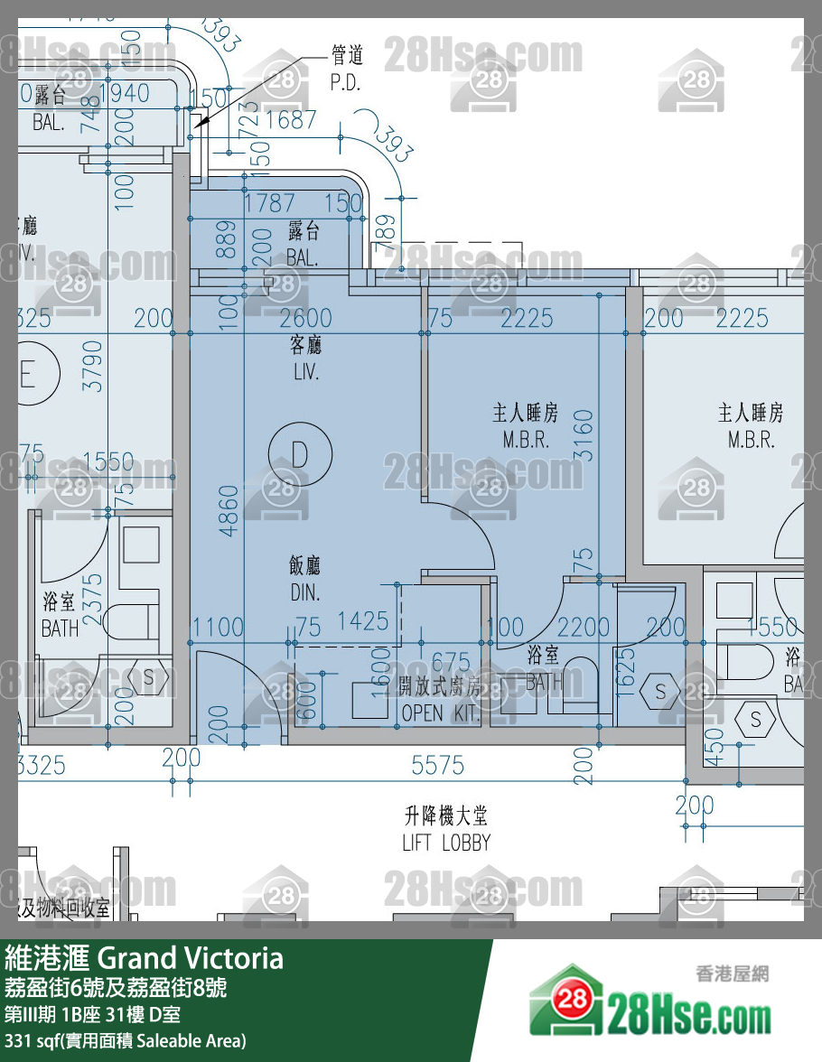 維港滙I 第III期 1B座 31樓 D室 平面圖