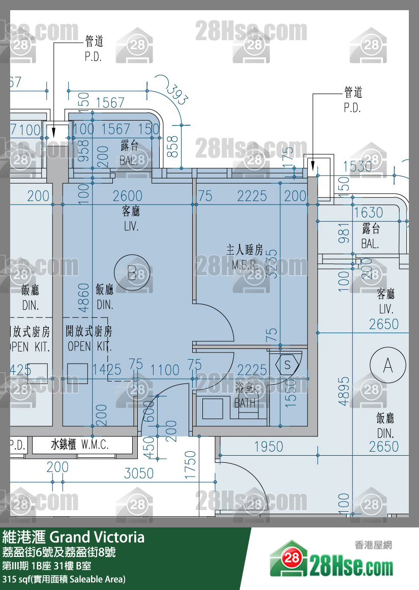 維港滙I 第III期 1B座 31樓 B室 平面圖
