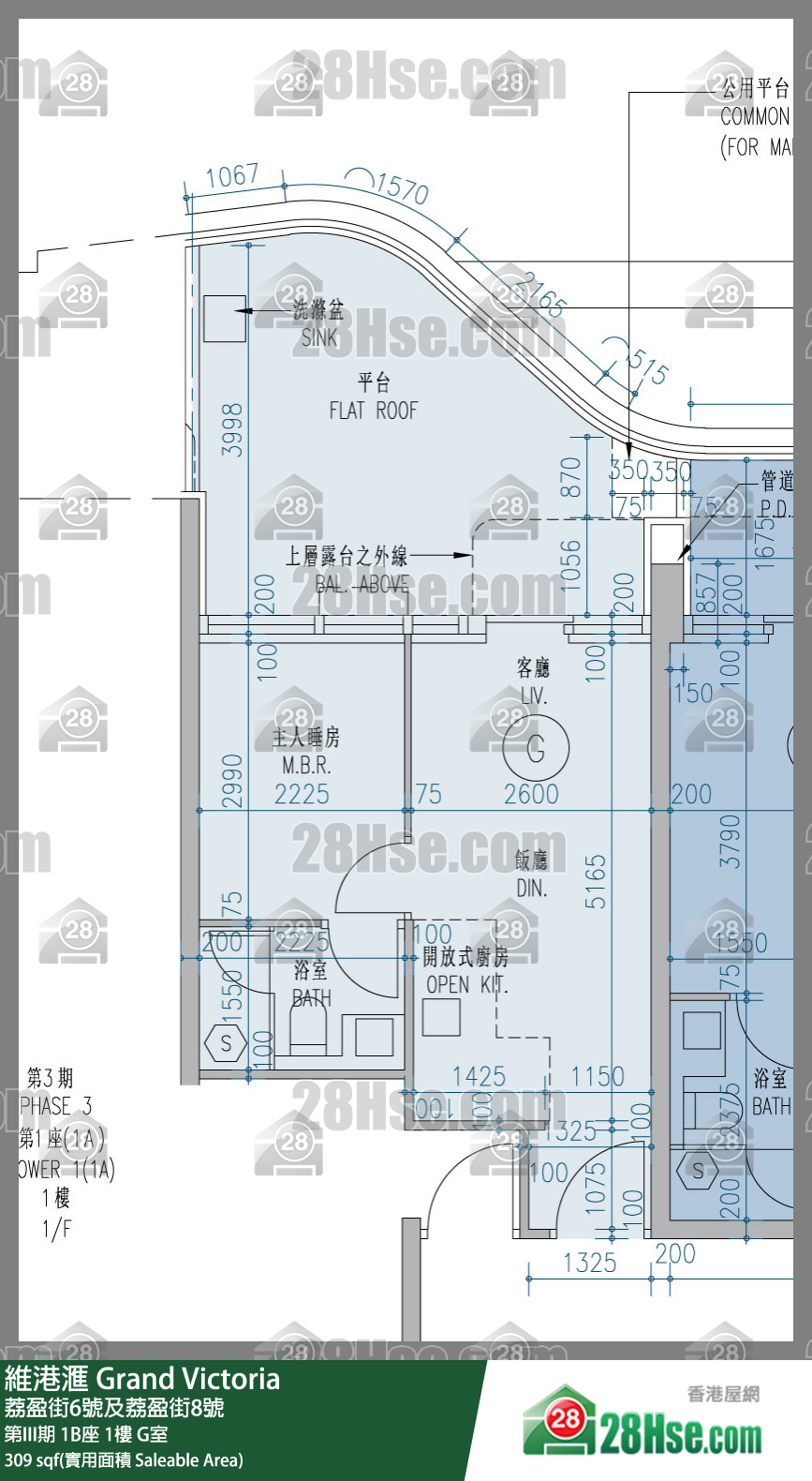 維港滙I 第III期 1B座 1樓 G室 平面圖
