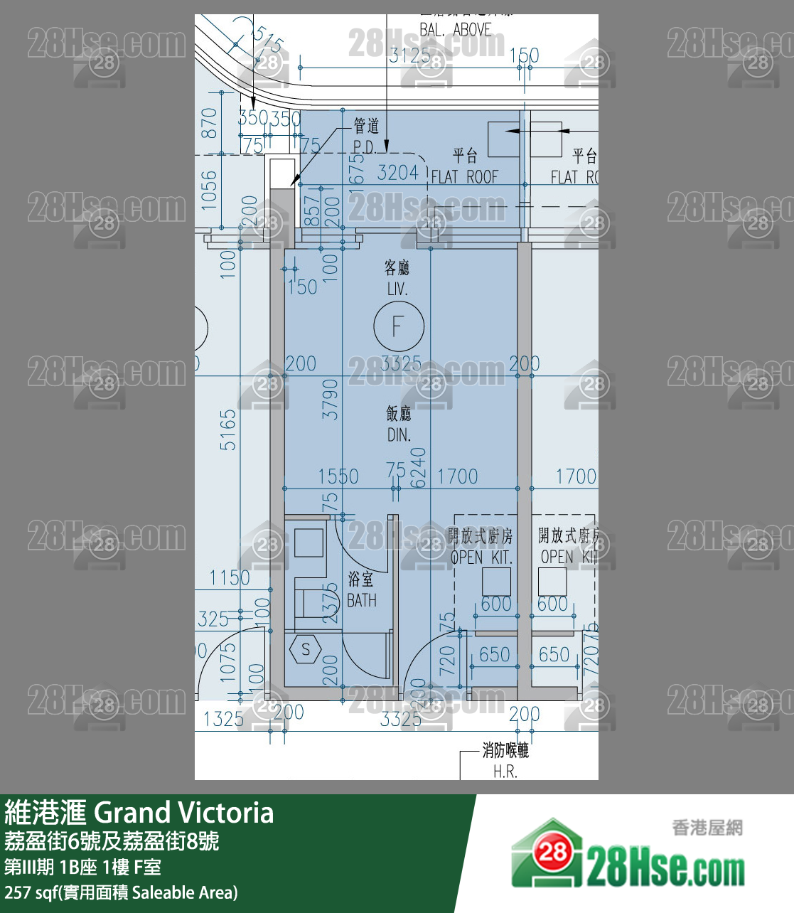 維港滙I 第III期 1B座 1樓 F室 平面圖