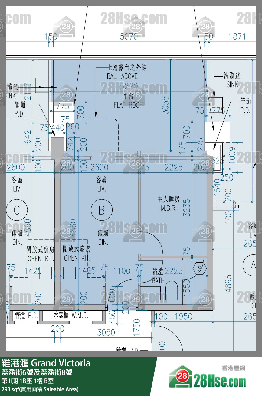 維港滙I 第III期 1B座 1樓 B室 平面圖