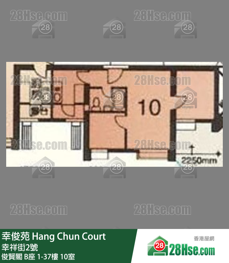 幸俊苑 俊賢閣 B座36樓 10室 平面圖