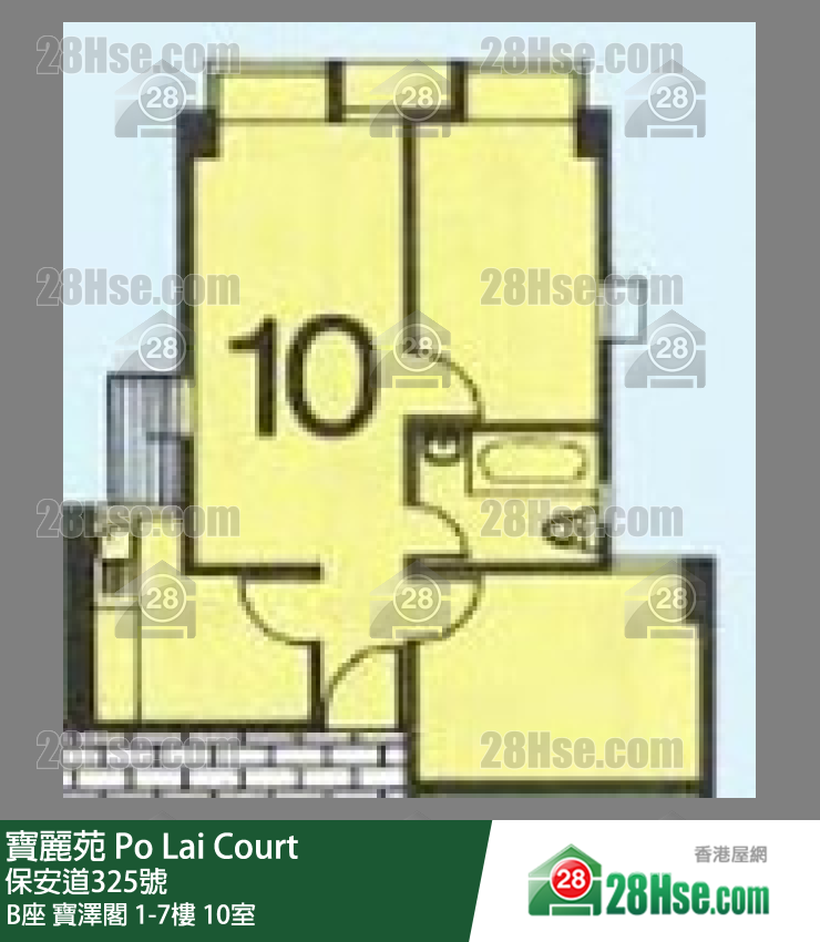 寶麗苑 B座 寶澤閣3樓 10室 平面圖