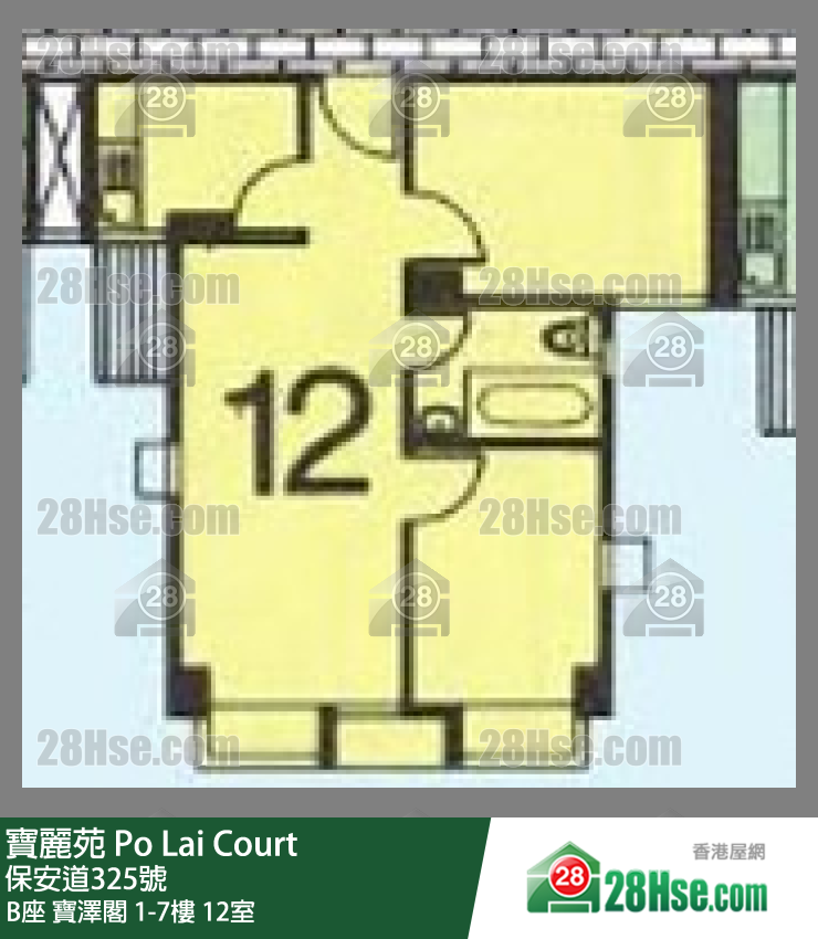 寶麗苑 B座 寶澤閣6樓 12室 平面圖