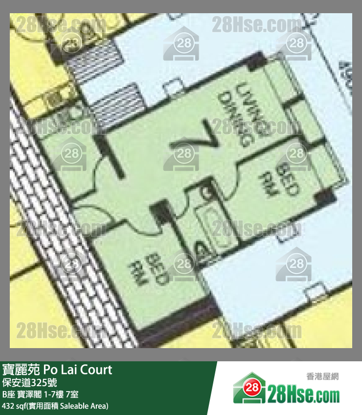寶麗苑 B座 寶澤閣5樓 7室 平面圖