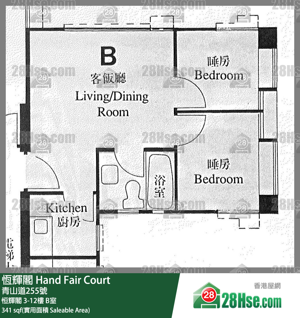 恒辉阁 恒辉阁4楼 B室 平面图