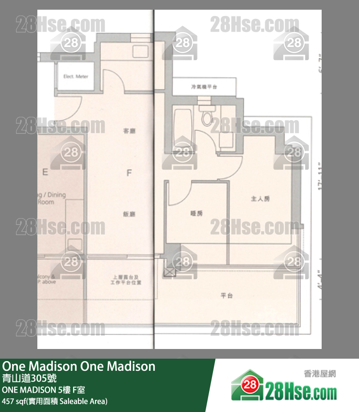 One Madison ONE MADISON5楼 F室 平面图