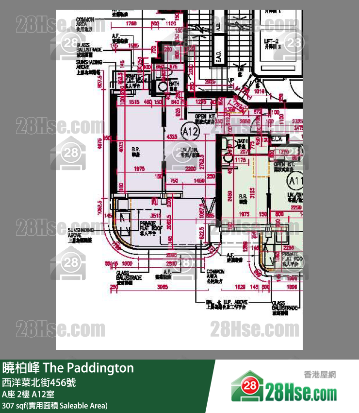 曉柏峰 A座2樓 A12室 平面圖