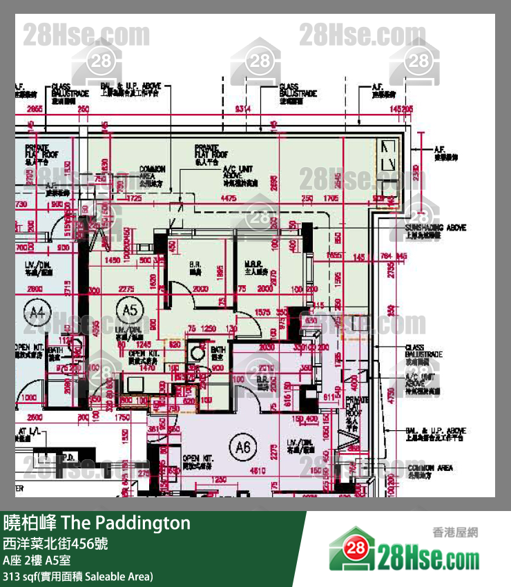 曉柏峰 A座2樓 A5室 平面圖