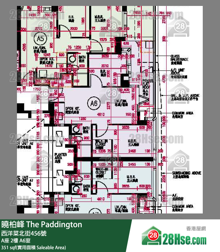 曉柏峰 A座2樓 A6室 平面圖