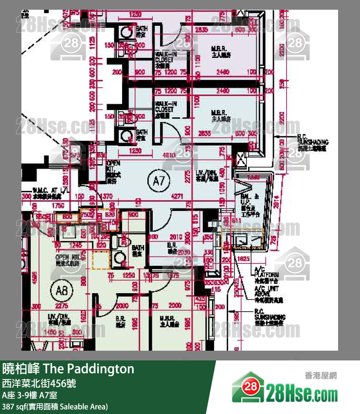 曉柏峰 A座3樓 A7室 平面圖