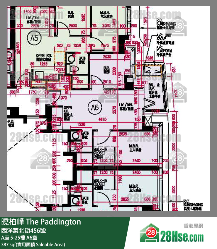 曉柏峰 A座10樓 A6室 平面圖