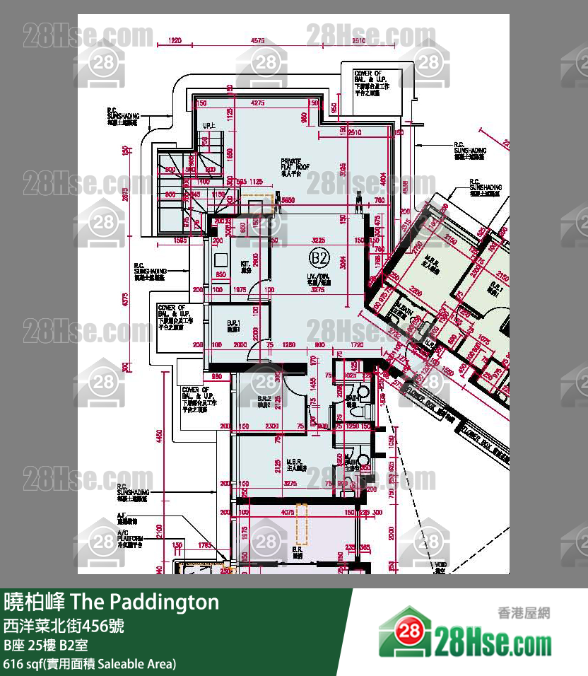 曉柏峰 B座25樓 B2室 平面圖
