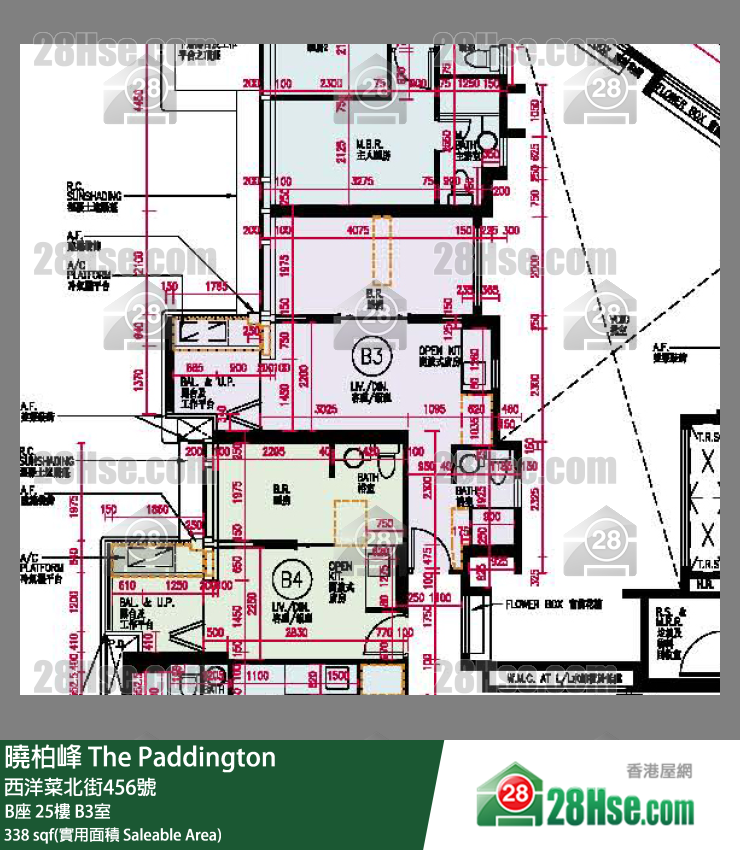 曉柏峰 B座25樓 B3室 平面圖
