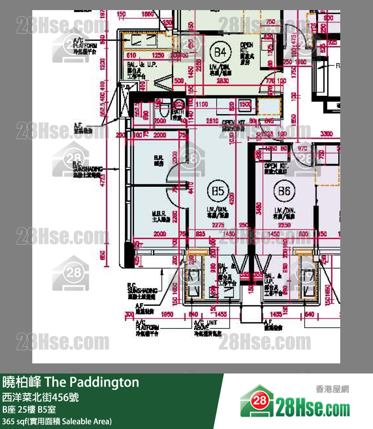 曉柏峰 B座25樓 B5室 平面圖