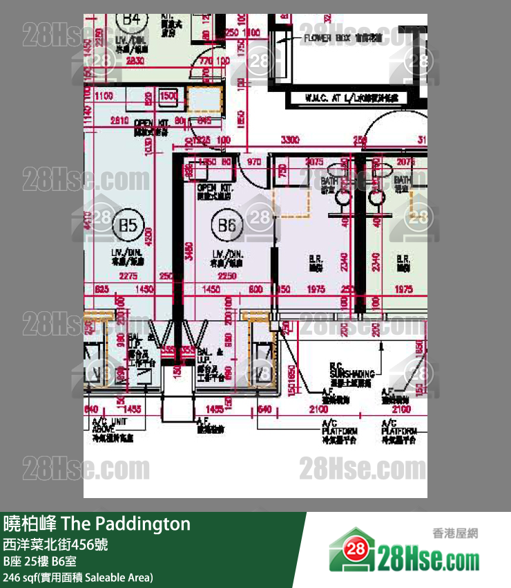 曉柏峰 B座25樓 B6室 平面圖