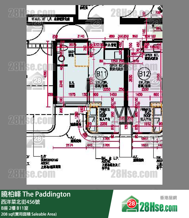 曉柏峰 B座2樓 B11室 平面圖