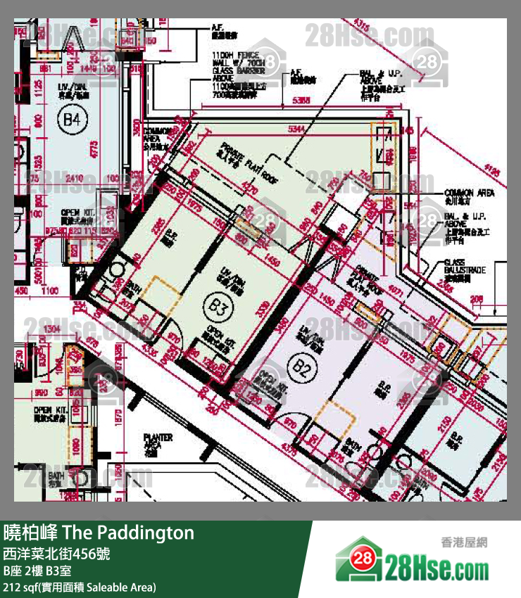 曉柏峰 B座2樓 B3室 平面圖