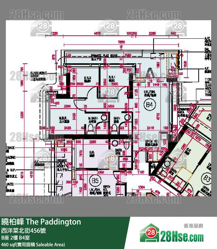 曉柏峰 B座2樓 B4室 平面圖