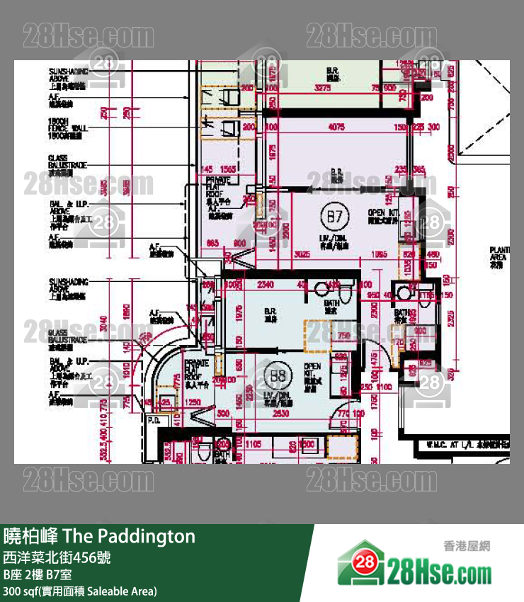 曉柏峰 B座2樓 B7室 平面圖