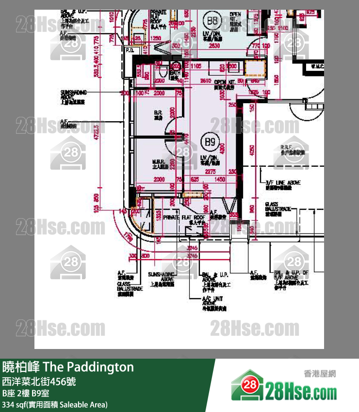 曉柏峰 B座2樓 B9室 平面圖