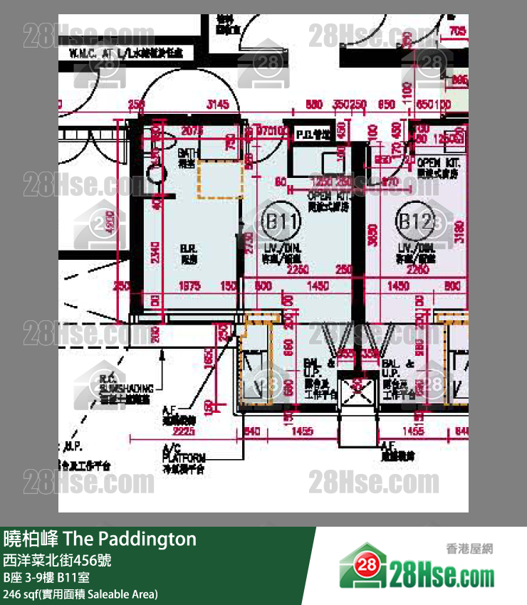 曉柏峰 B座9樓 B11室 平面圖