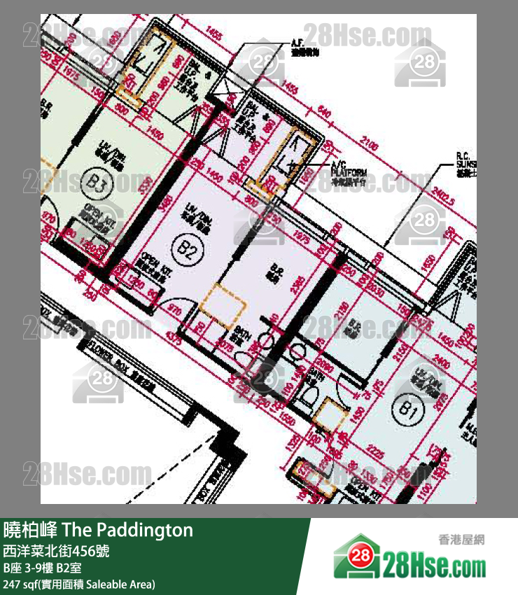 曉柏峰 B座8樓 B2室 平面圖